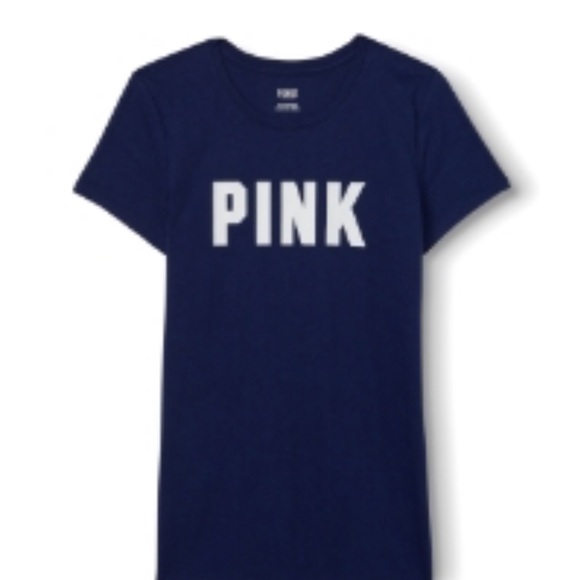PINK Victoria's Secret Tops - Navy blue VS pink tee size xs